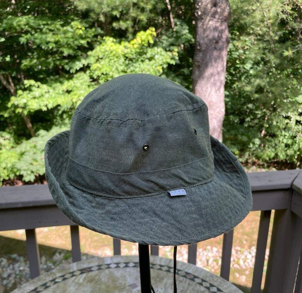 Neff Boonie Hat Green Cotton Wide Brim Sun Cap Adjustable Chin Strap Safari Gift